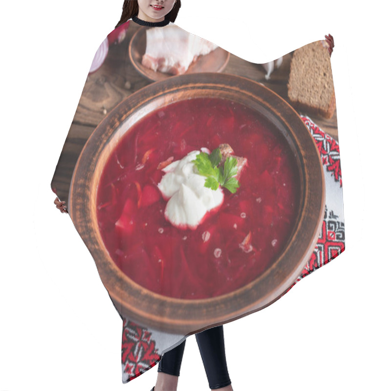 Personality  Ukrainian Red Borscht With Beetroot Tomato And Meat Hair Cutting Cape