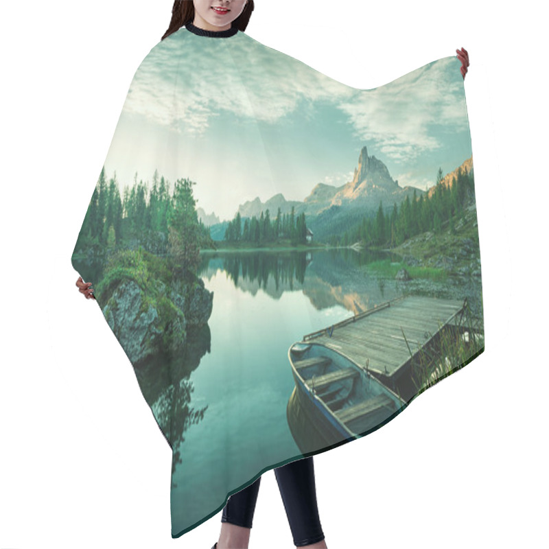 Personality  Beautiful Lake At Dawn Hair Cutting Cape