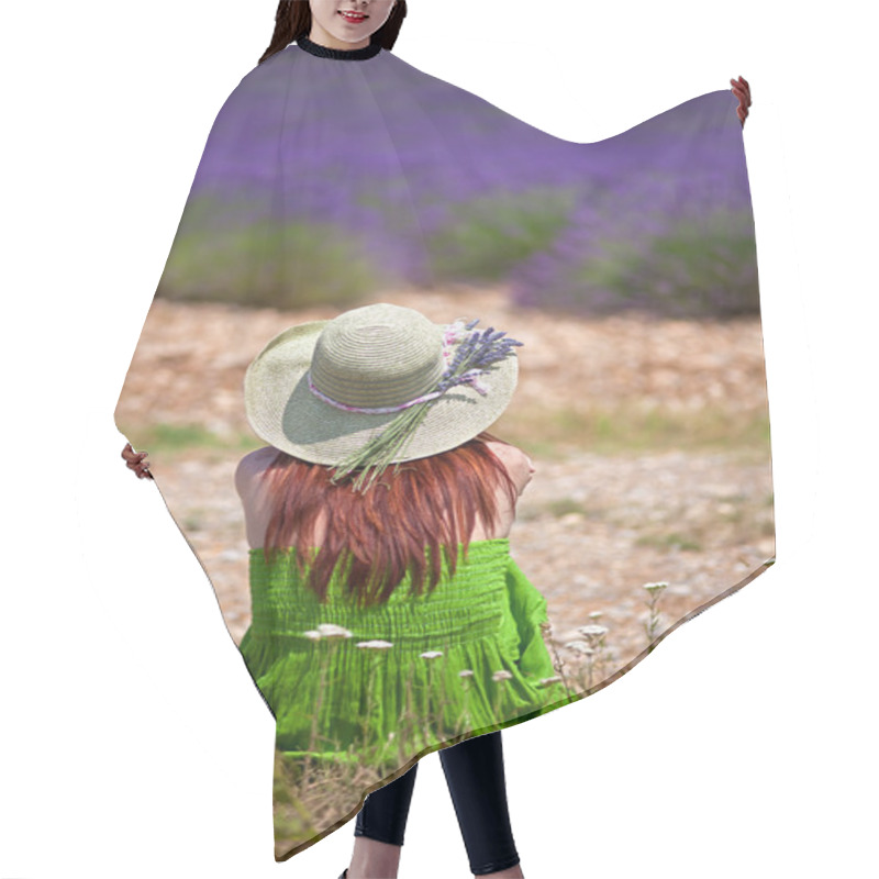 Personality  Woman In Field Of Lavender Hair Cutting Cape