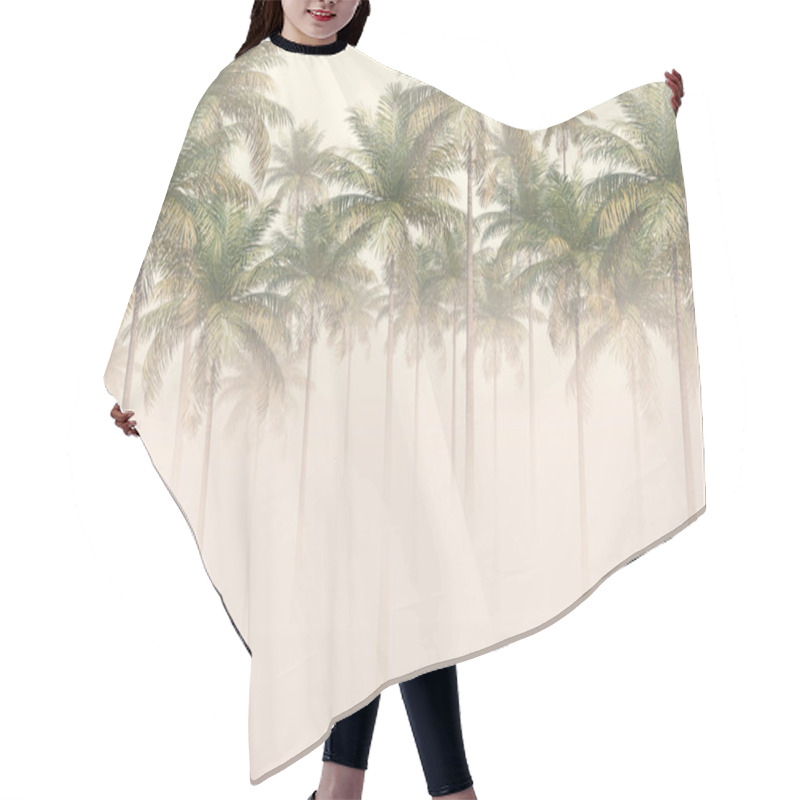 Personality  Palm Tree On The Background Of The Ocean Hair Cutting Cape