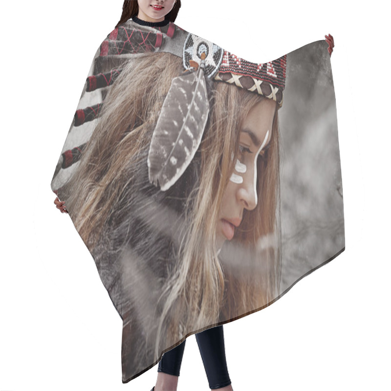 Personality  Indian Woman Hunter Hair Cutting Cape