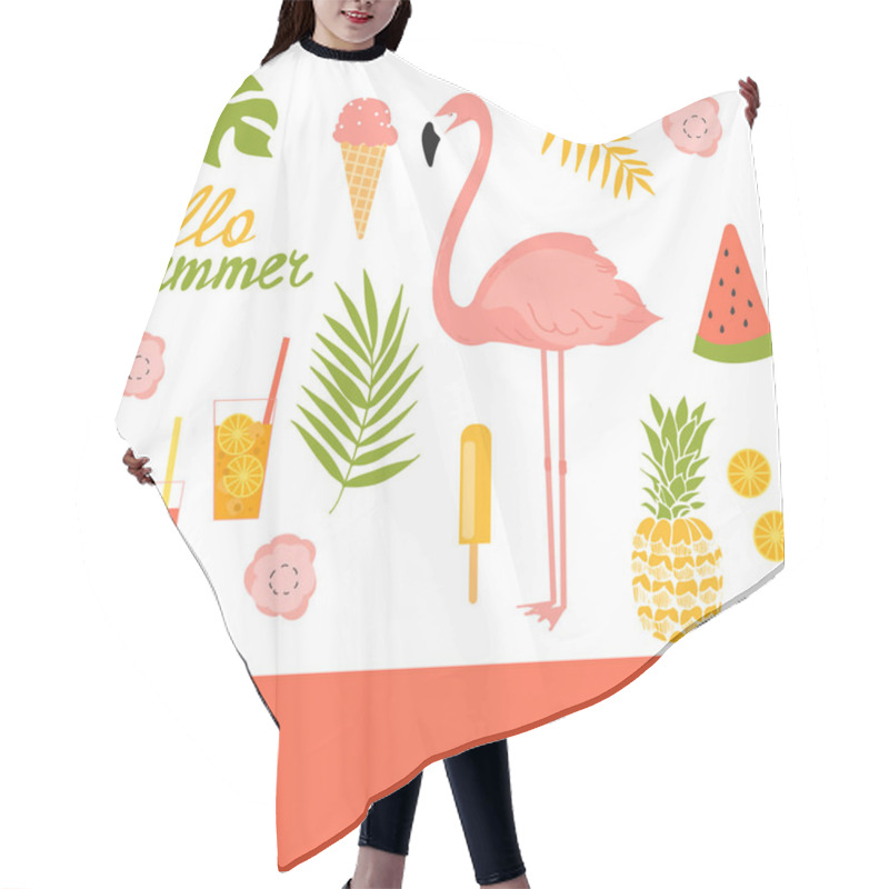 Personality   Hello Summer! Vector Illustration. Hair Cutting Cape