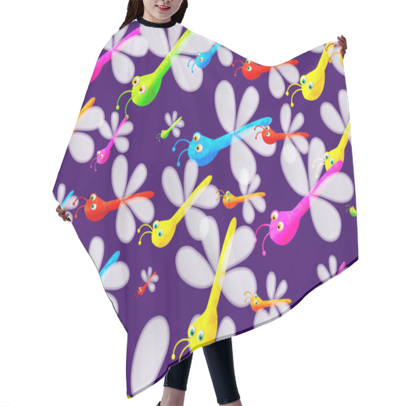 Personality  Cartoon Dragonflies Flying Through The Air. Hair Cutting Cape