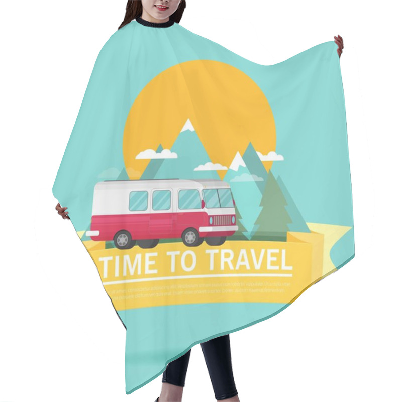 Personality   Illustration Of Travel Van Hair Cutting Cape