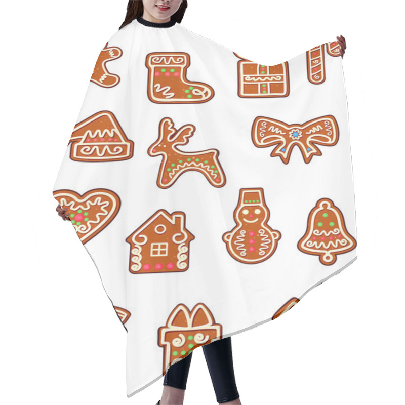 Personality  Brown Christmas Gingerbreads And Cookies Hair Cutting Cape