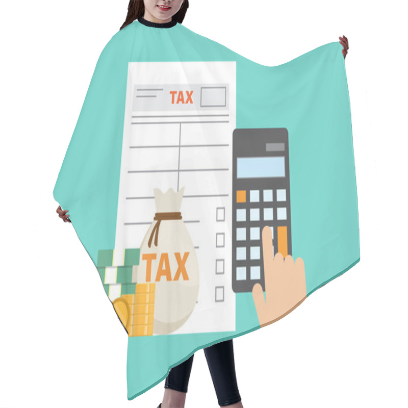 Personality  Tax Vector Design Illustration, Calculate With Calculator, Money, Tax Form Hair Cutting Cape