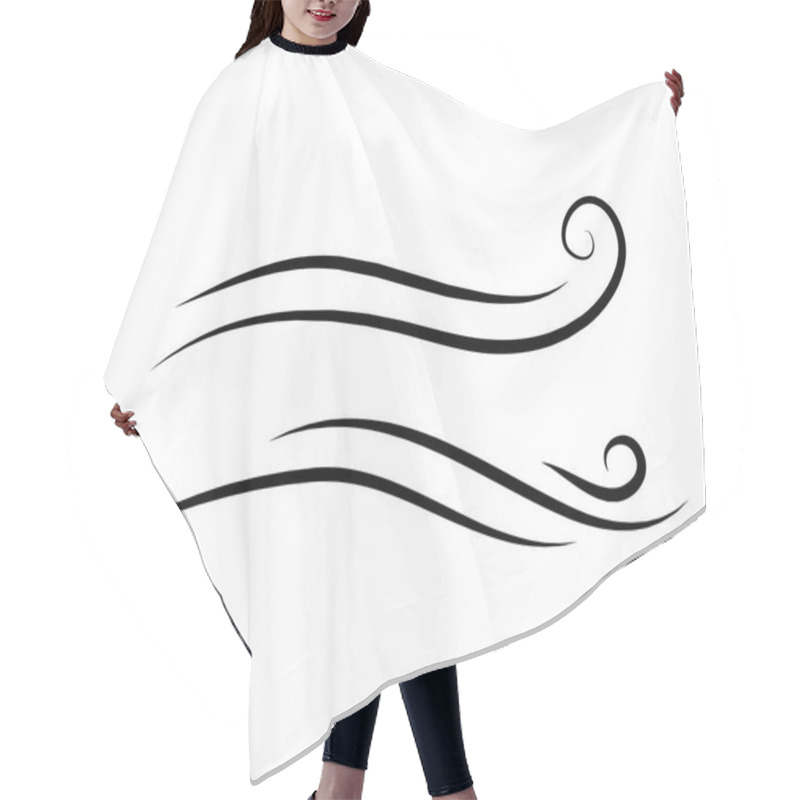 Personality  Wind Doodle Blow, Gust Design Isolated On White Backgroun Hair Cutting Cape