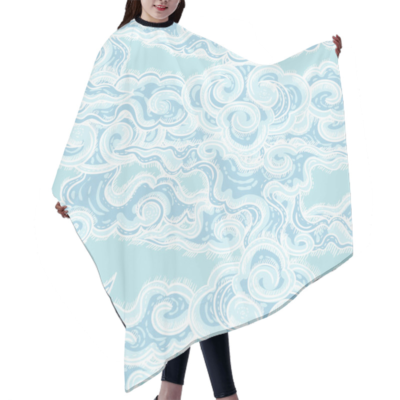 Personality  Seamless Pattern With Waves Hair Cutting Cape