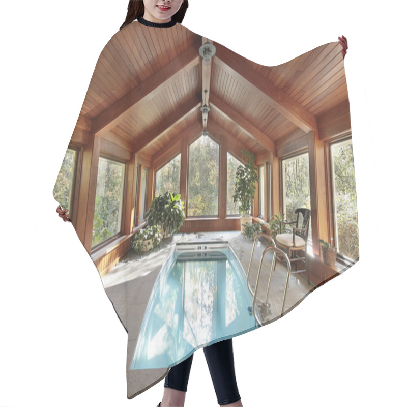 Personality  Swimming Pool In Luxury Home Hair Cutting Cape