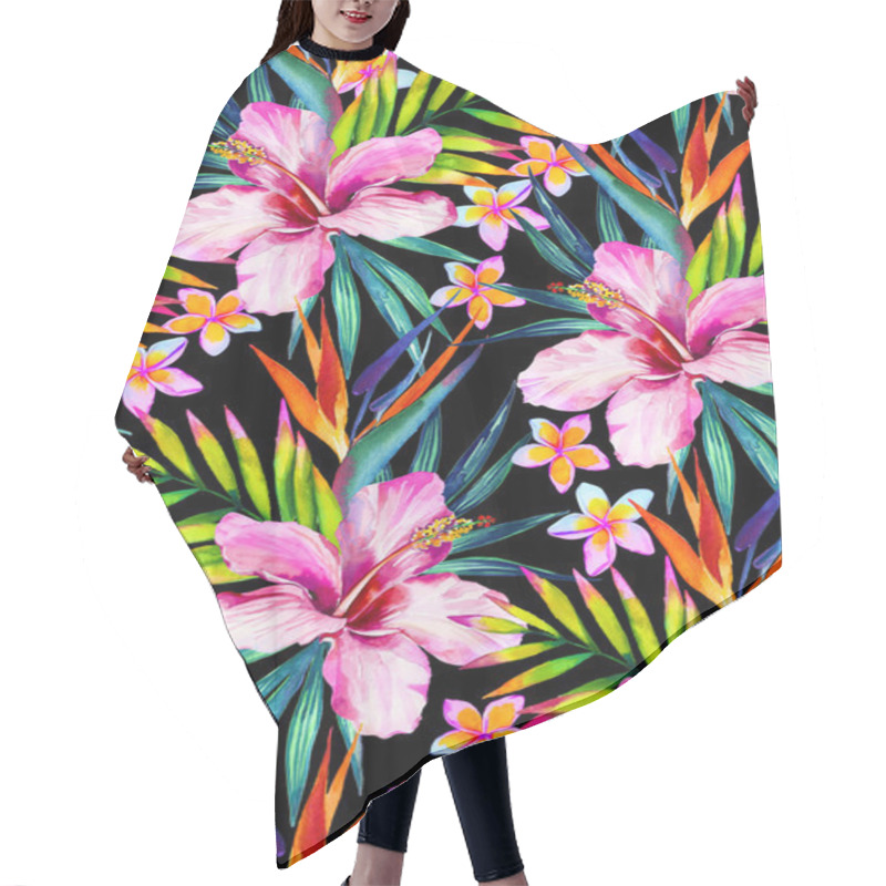 Personality  Dark Tropical Flowers Hair Cutting Cape