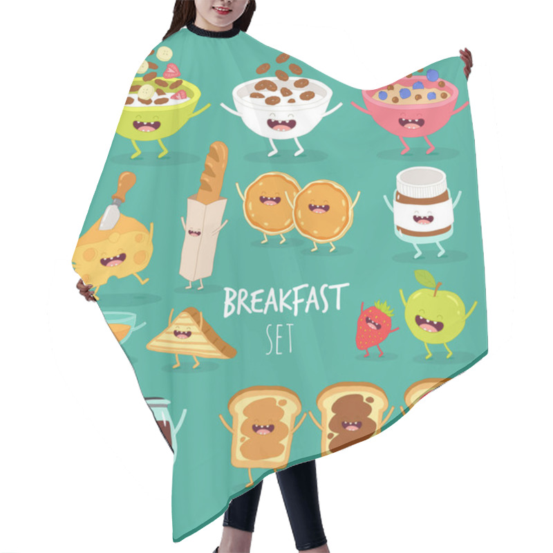 Personality  Breakfast Set   Vector Illustration  Hair Cutting Cape