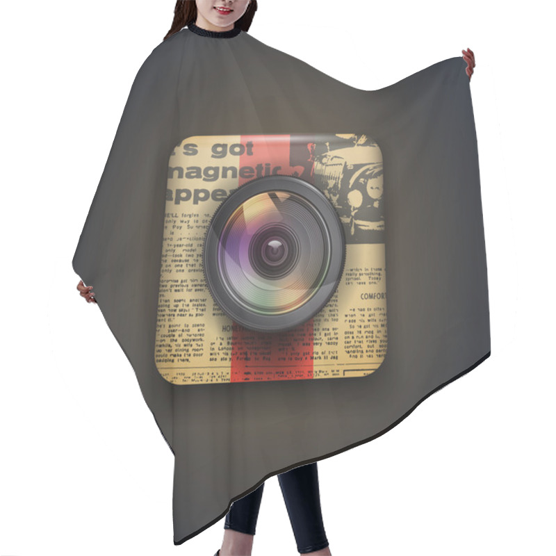 Personality  Photo Camera Icon. Vector Illustration  Hair Cutting Cape