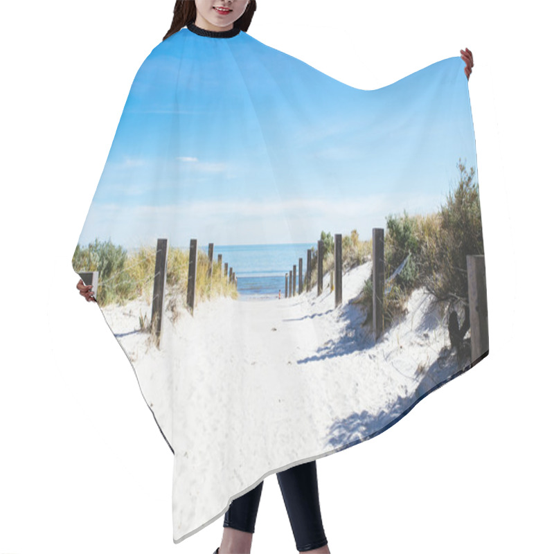 Personality  Beach Path With Wooden Fence Hair Cutting Cape