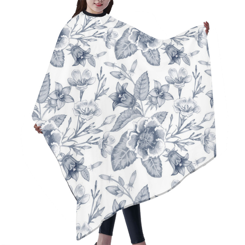 Personality  Flower Seamless Pattern With Garden Flowers. Hair Cutting Cape