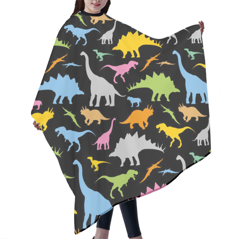 Personality  Seamless Dinosaur Pattern Hair Cutting Cape