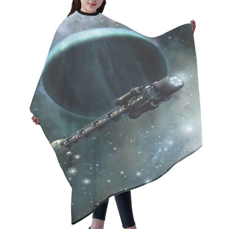 Personality  Spaceship And Gas Planet Hair Cutting Cape