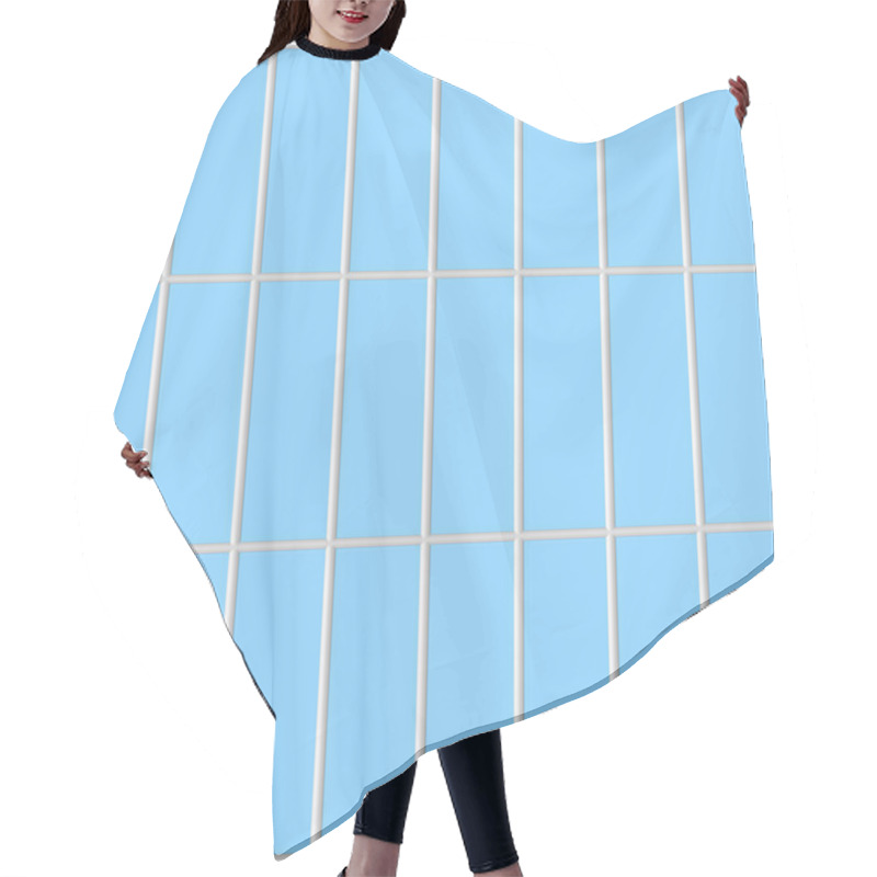 Personality  Blue Rectangular Ceramic Tiles Hair Cutting Cape