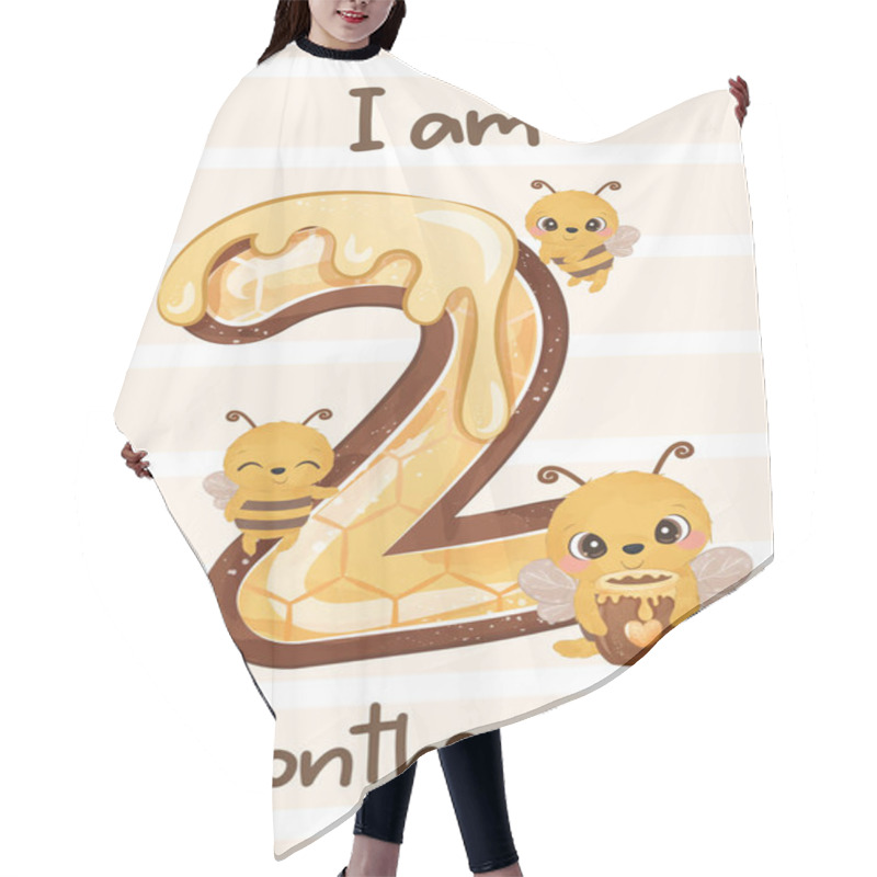 Personality  Baby Milestone Cards Set With Cute Bee Hair Cutting Cape