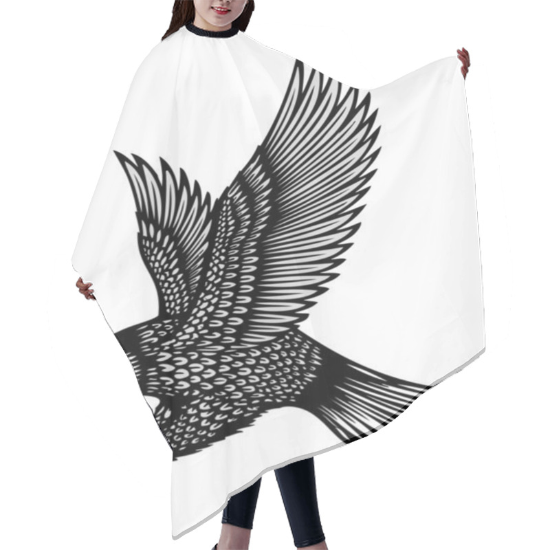 Personality  Attacking Eagle Illustration Hair Cutting Cape