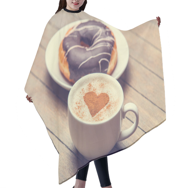 Personality  Breakfast With Donuts And Coffee Hair Cutting Cape