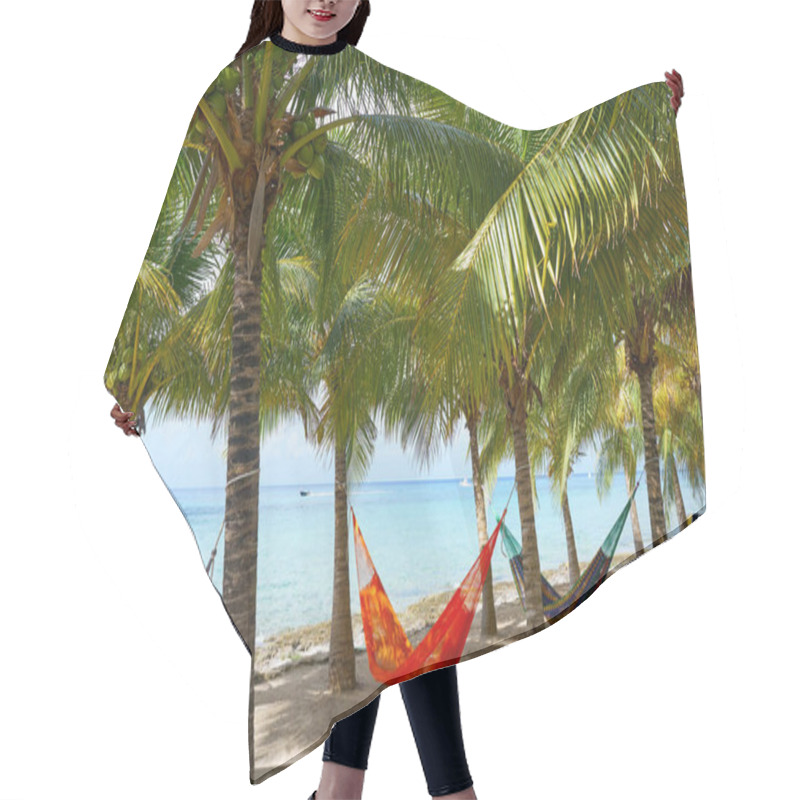 Personality  Cozumel Island Beach Palm Tree Hammocks Hair Cutting Cape