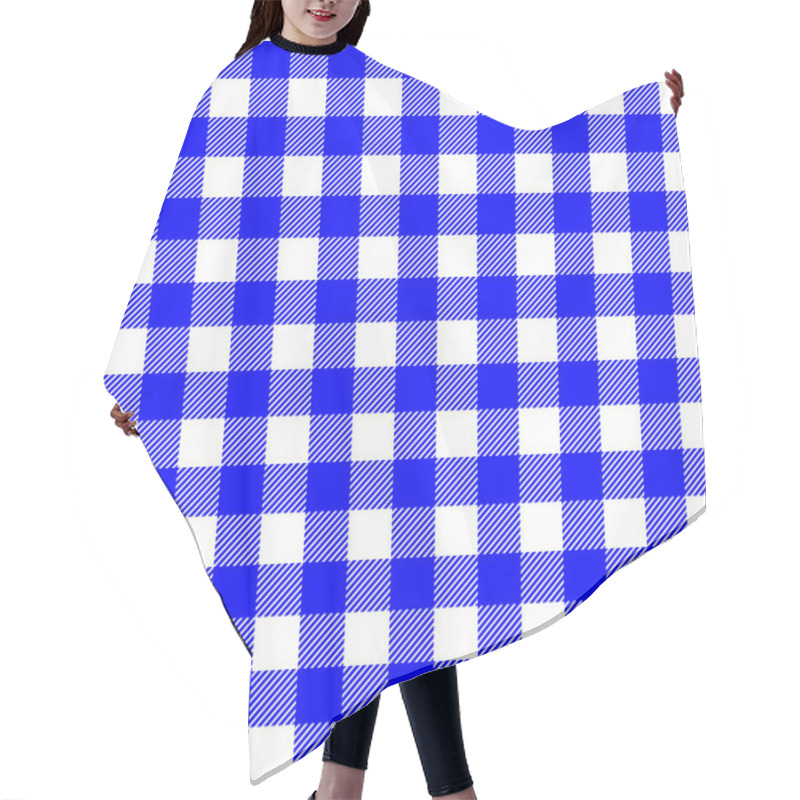 Personality  Seamless Checkered And Tartan Pattern With Blue-white Stripes And Squares - Eps10 Vector Graphics And Illustration Hair Cutting Cape