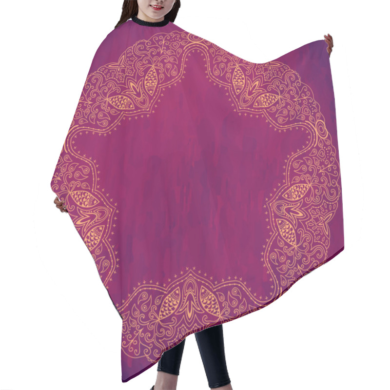 Personality  Ornamental Round Lace Pattern Hair Cutting Cape