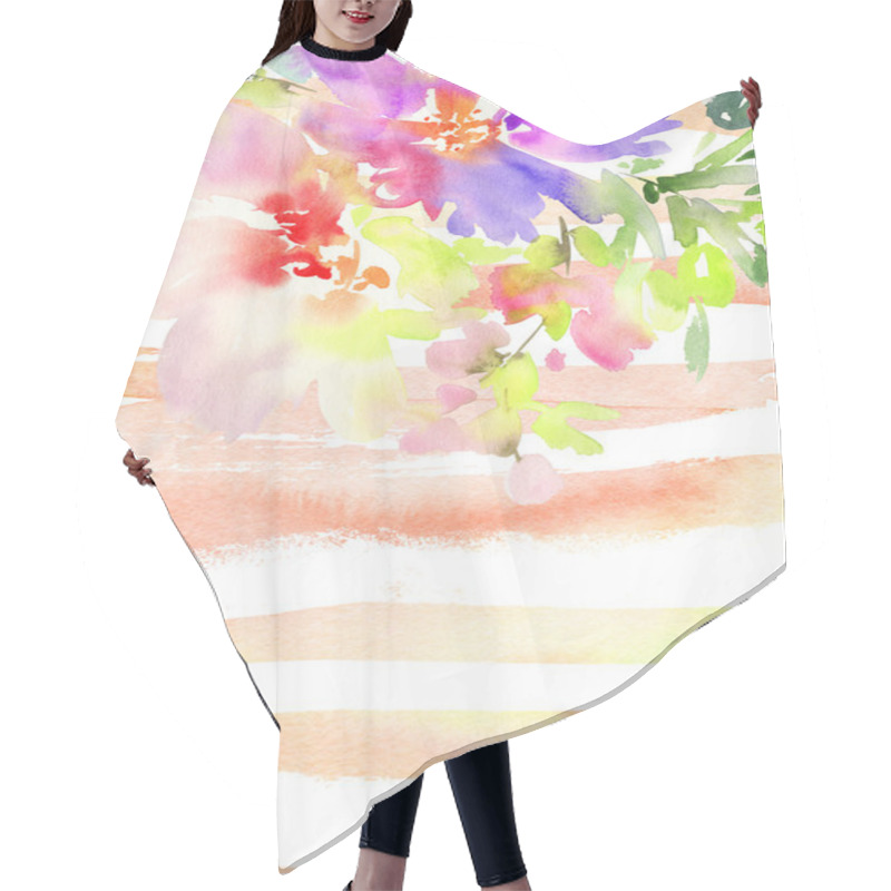 Personality  Greeting Card With Flowers. Hair Cutting Cape