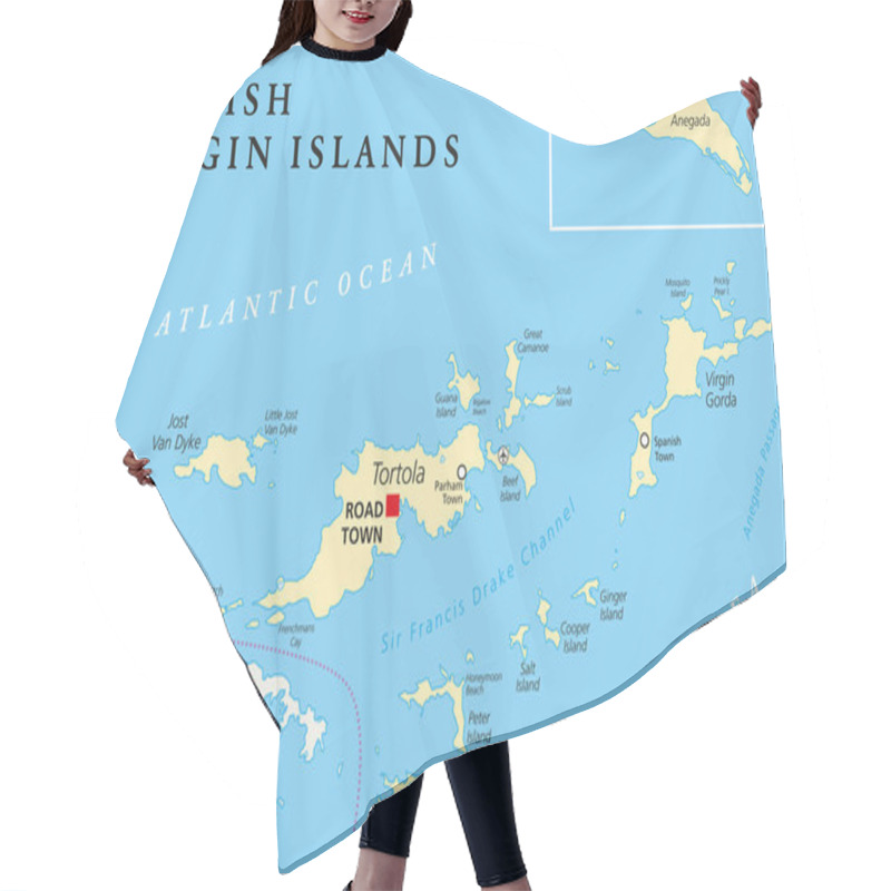 Personality  British Virgin Islands Political Map Hair Cutting Cape