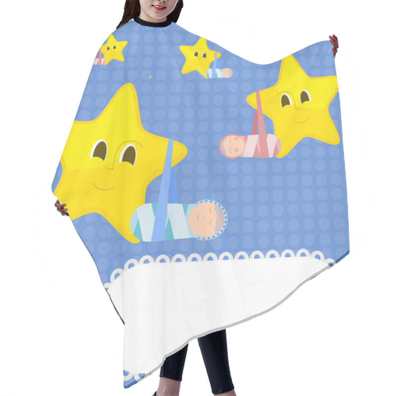 Personality  Children And Stars. Vector Hair Cutting Cape