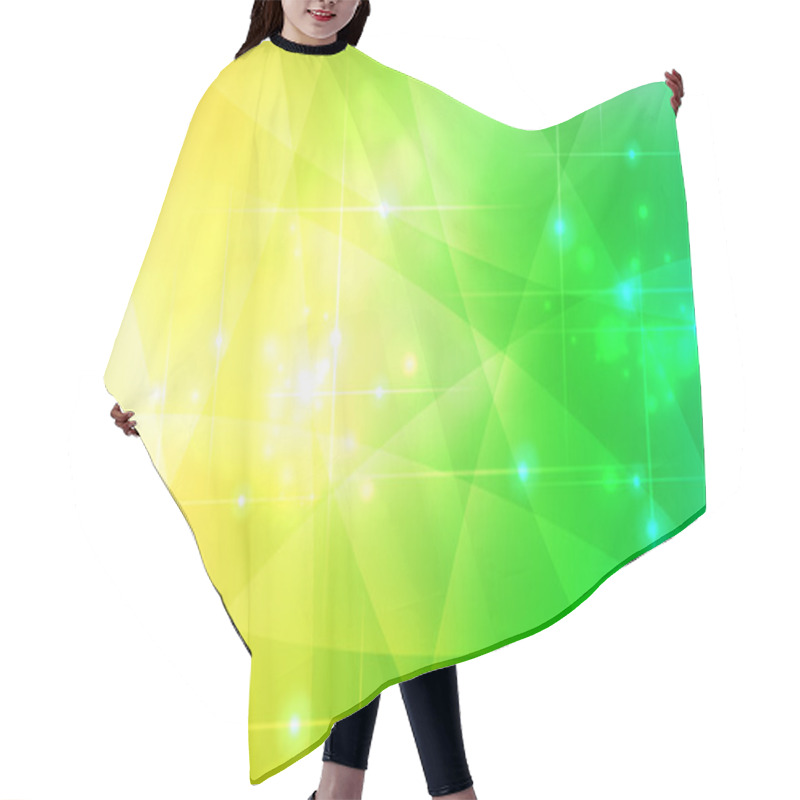 Personality  Green And Yellow Curves Abstract Background Hair Cutting Cape