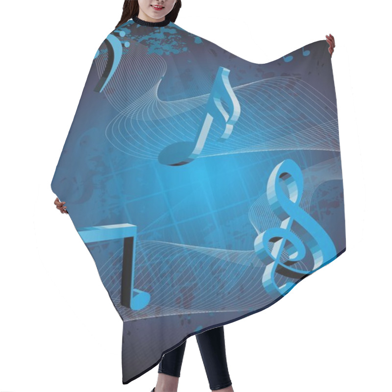 Personality  Dirty Background With Musical Notes Hair Cutting Cape