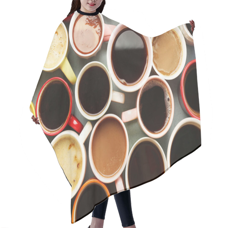 Personality  Many Cups Of Coffee, Top View Hair Cutting Cape