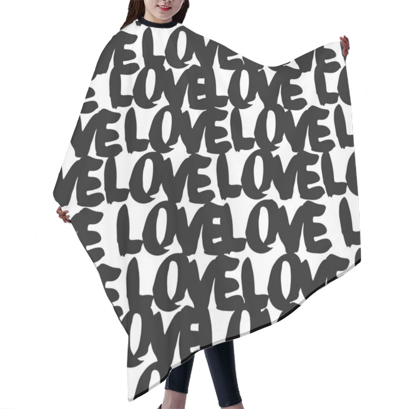 Personality  Love Pattern. Pattern With Letters Hair Cutting Cape