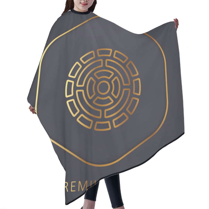 Personality  Aztec Calendar Golden Line Premium Logo Or Icon Hair Cutting Cape