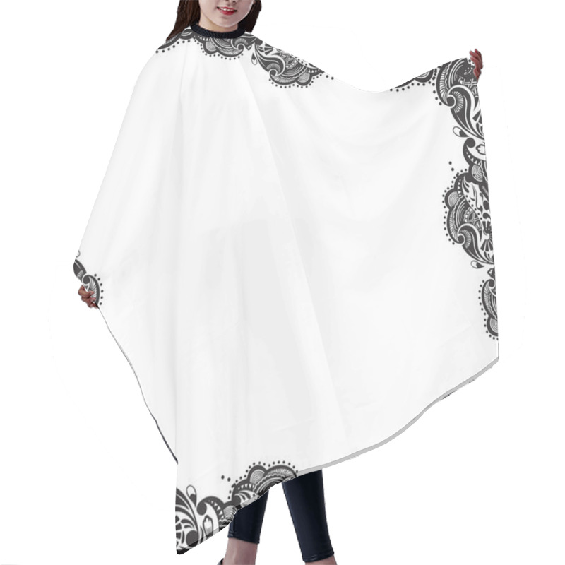 Personality  Abstract Floral Border Background Hair Cutting Cape