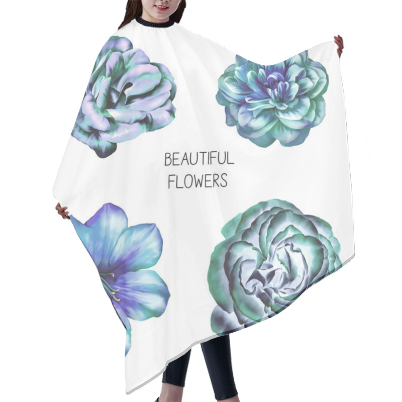 Personality  Four Beautiful Flowers Hair Cutting Cape