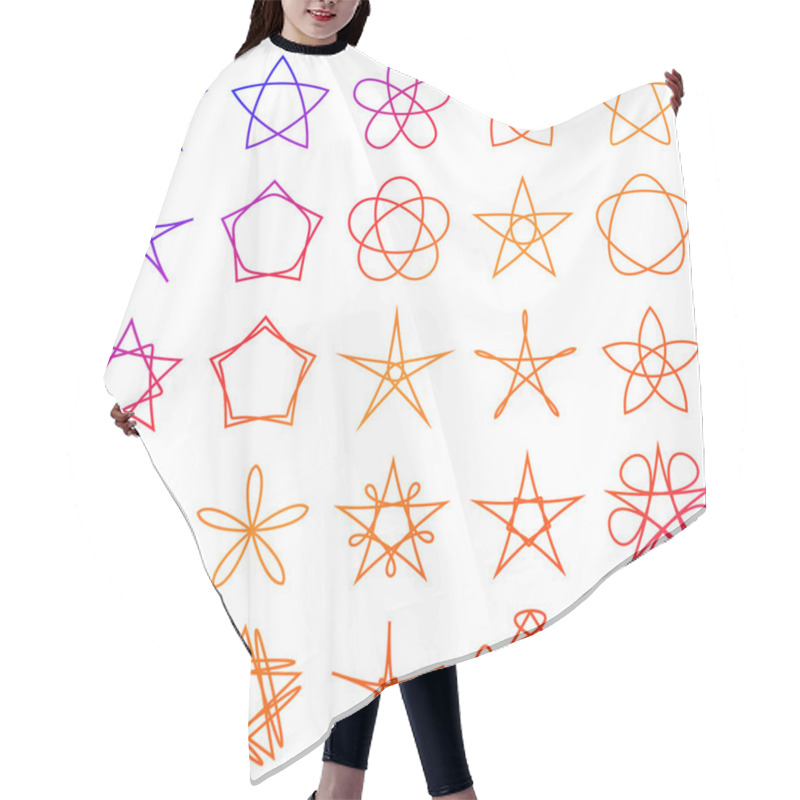 Personality  Set Of Stars. Geometric Shapes. Vector Hair Cutting Cape