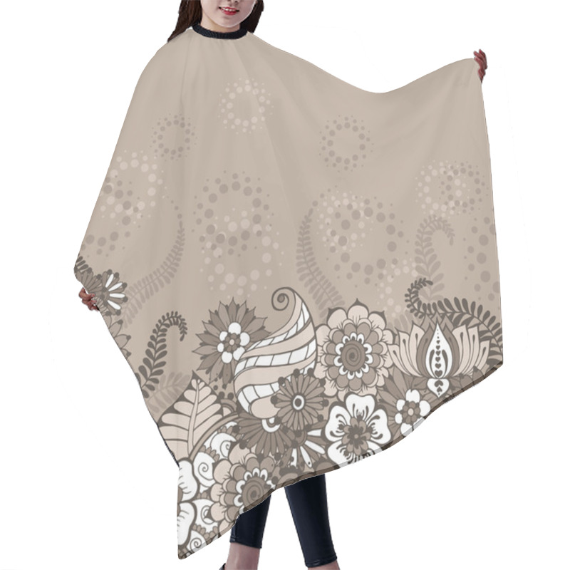 Personality  Mehndy Flowers Card Hair Cutting Cape