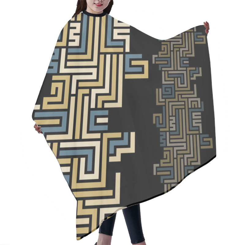 Personality  Geometric Lines Seamless Abstract Background With Vertical Eleme Hair Cutting Cape