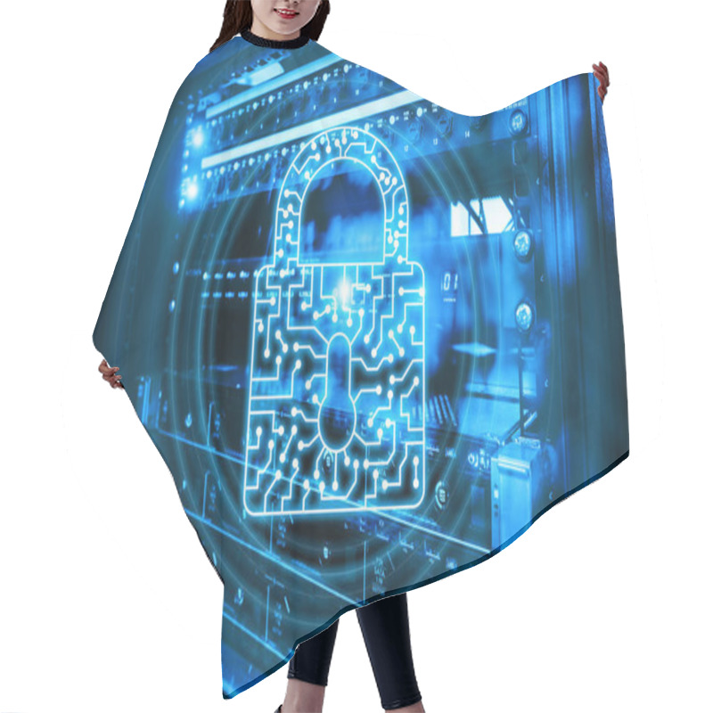 Personality  Cyber Security Lock Icon Information Privacy Data Protection Internet And Technology Concept. Hair Cutting Cape