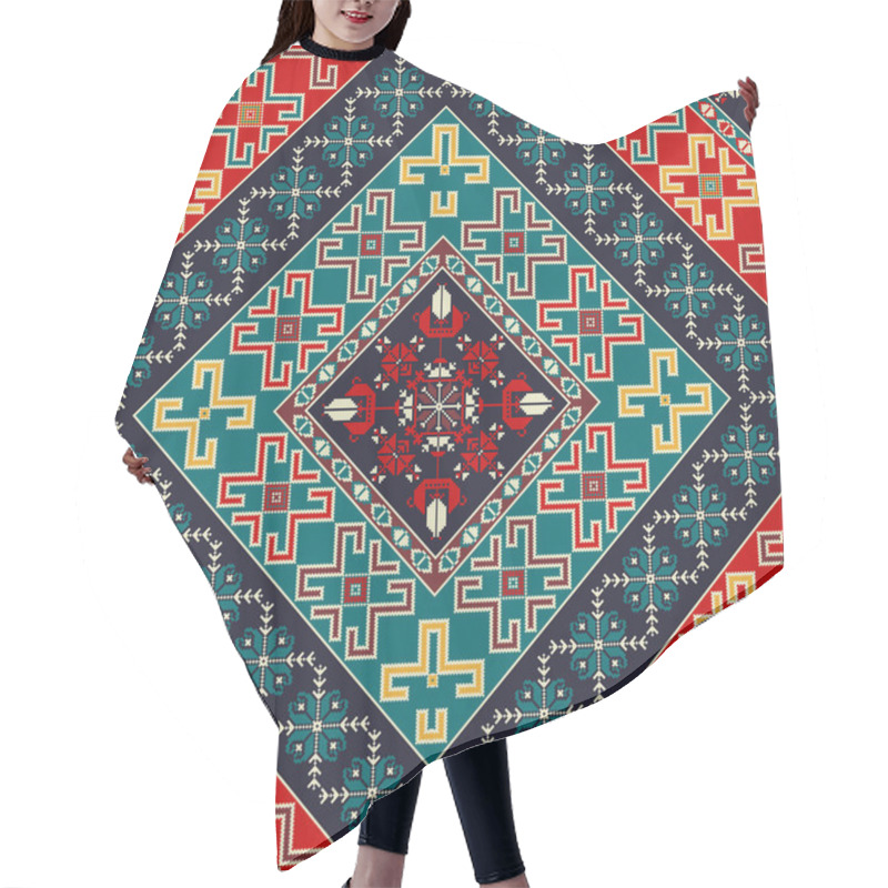 Personality  Romanian Vector Pattern Inspired From Traditional Embroidery Hair Cutting Cape