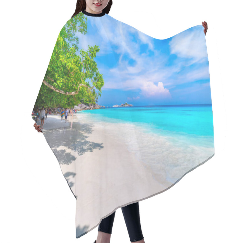 Personality  Similan Islands Beautiful Tropical Sandy Beach And Lush Green Foliage On A Tropical Island ,Thailand Hair Cutting Cape