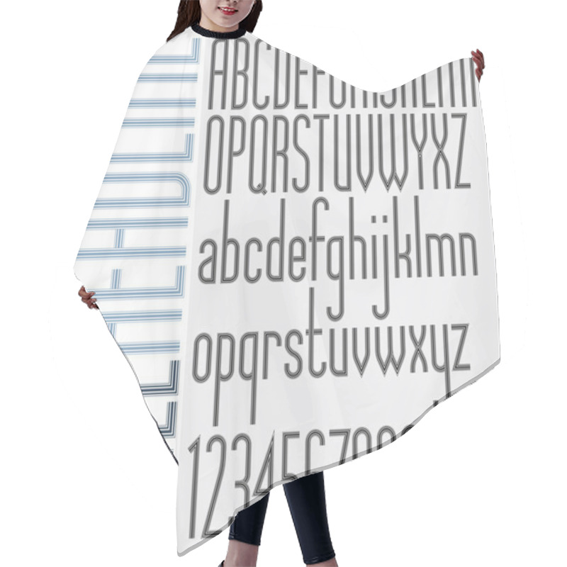 Personality  Retro Tall Headline Condensed Font Hair Cutting Cape