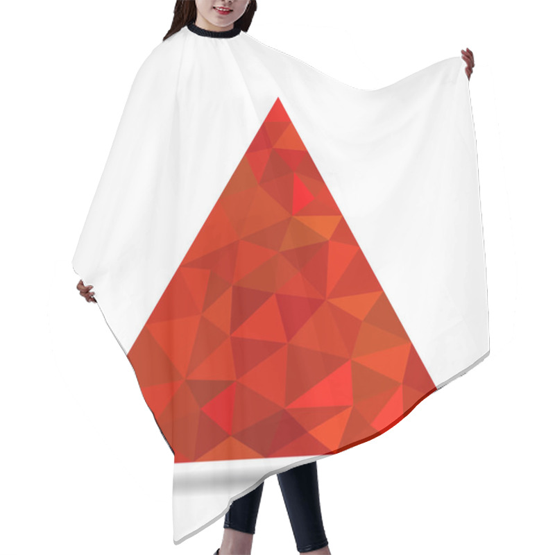 Personality  Red Triangle With Triangles On White Background. Geometric Logo Hair Cutting Cape