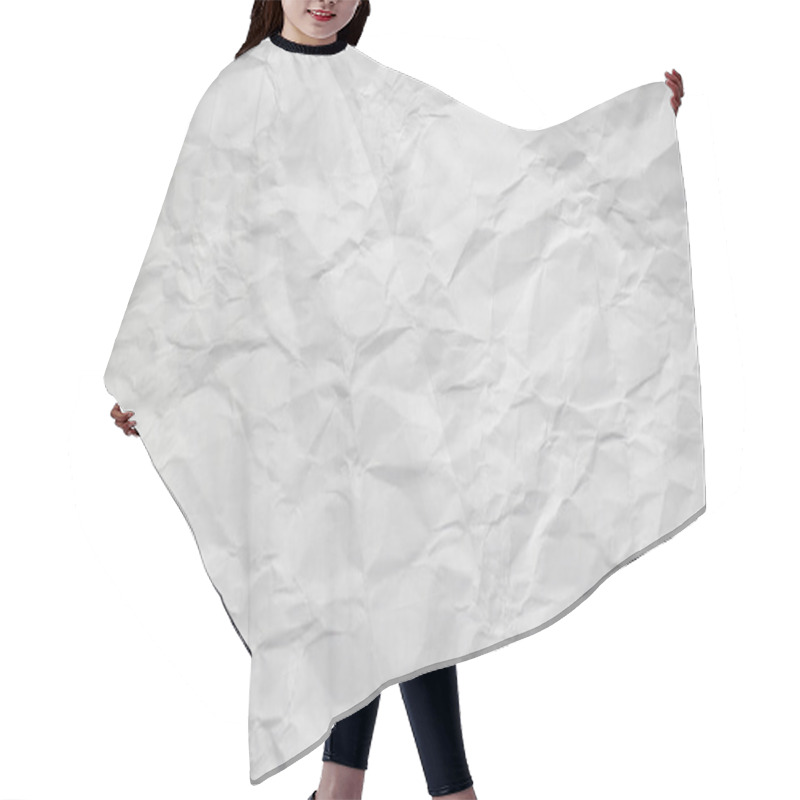 Personality  Texture Of White Crumpled Paper For Background. Hair Cutting Cape