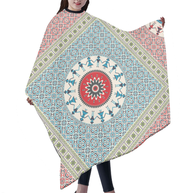 Personality  Romanian Vector Pattern Inspired From Traditional Embroidery Hair Cutting Cape