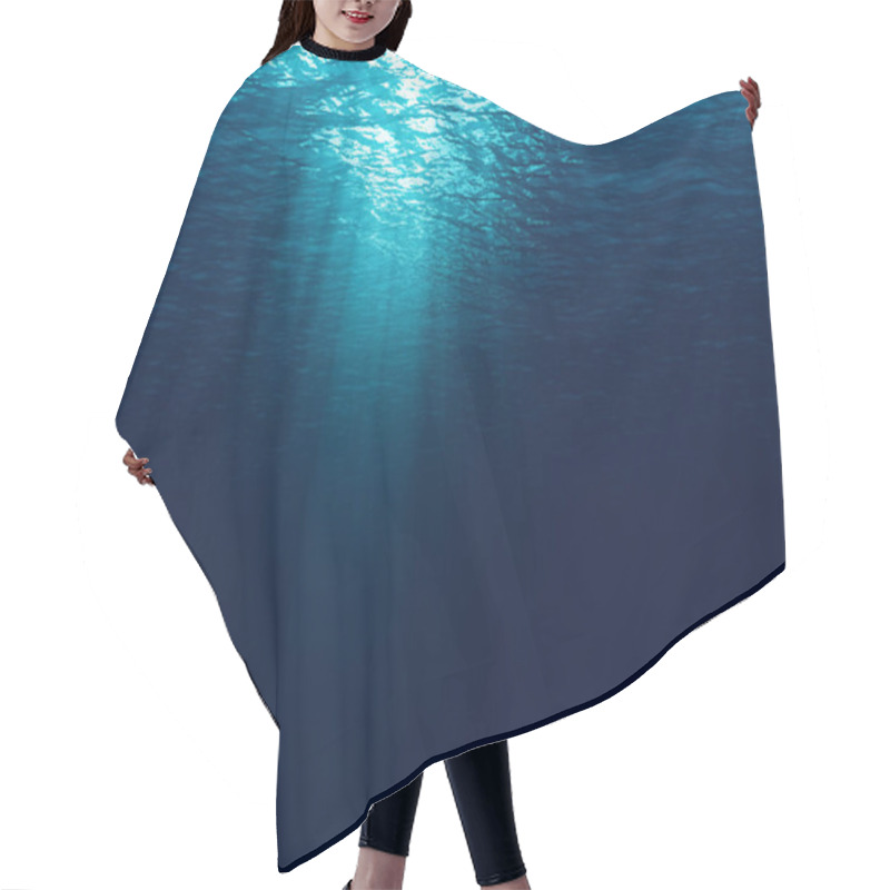 Personality  Perfectly Seamless Of Deep Blue Ocean Waves From Underwater Back Hair Cutting Cape