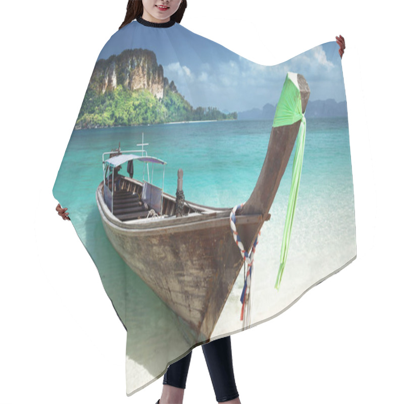 Personality  Boat On Small Island In Thailand Hair Cutting Cape