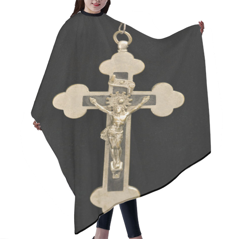 Personality  Religious Crucifix. Hair Cutting Cape